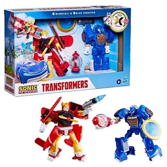 TRANSFORMERS X SONIC - Wingtail &amp; Blue Booster - Fig. Collab. 13cm