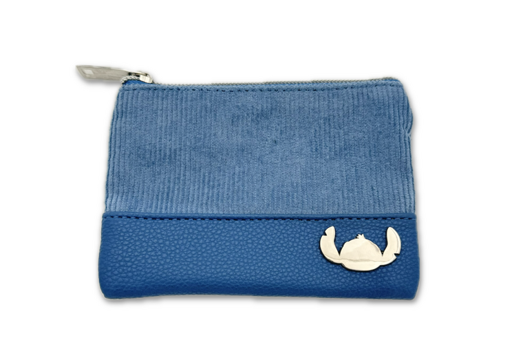 STITCH &amp; ANGEL - Blue Corduroy Fashion Duo Pouch Wallet - &#039;14x10x1cm&#039;