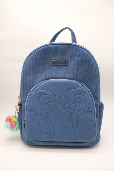 STITCH &amp; ANGEL - Fashion Duo Blue Corduroy BackPack - &#039;32x25x14cm&#039;