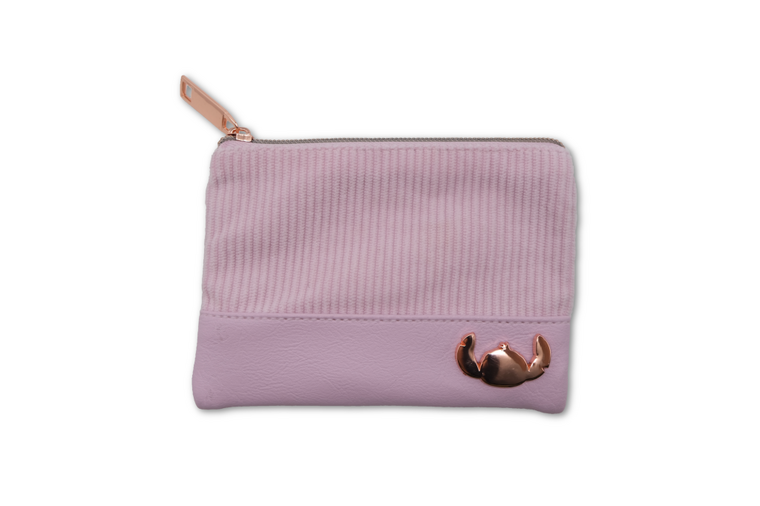 STITCH &amp; ANGEL - Pink Corduroy Fashion Duo Pouch Wallet - &#039;14x10x1cm&#039;
