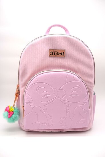 STITCH &amp; ANGEL - Fashion Duo Pink Corduroy BackPack - &#039;32x25x14cm&#039;