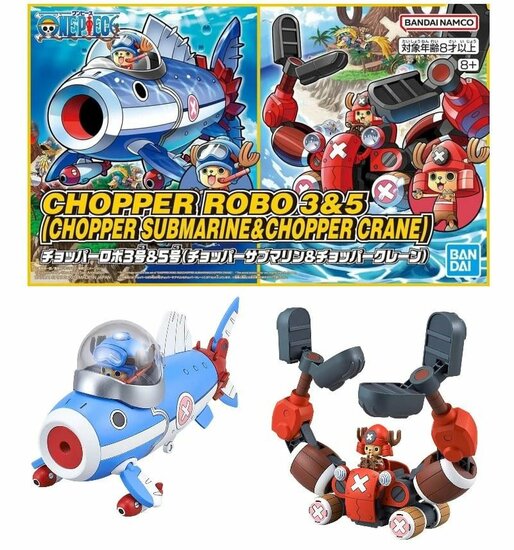 ONE PIECE - Chopper Robot 3&amp;5 (Chopper Submarine &amp; Crane) -Model Kit