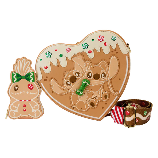 LILO &amp; STITCH - Angel &amp; Stitch Gingerbread - Crossbody Bag Loungefly