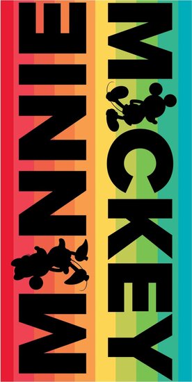 MICKEY &amp; MINNIE - Beach Towel Premium100% Cotton - 70x140cm