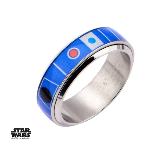 STAR WARS - Men&#039;s Stainless Steel R2D2 Spinner Ring - Size 12