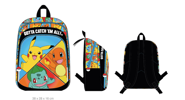 POKEMON - Starter - 2 Compartments BackPack &#039;38x28x16cm&#039;