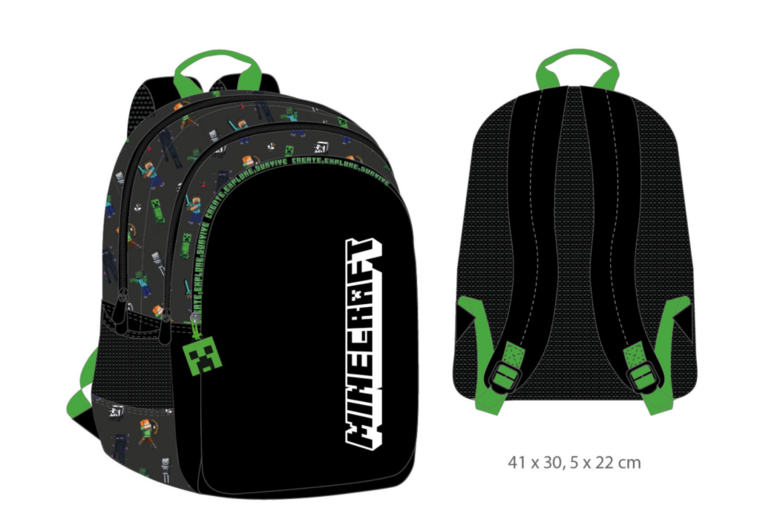 MINECRAFT - 3 Compartments BackPack &#039;41x30x22cm&#039;