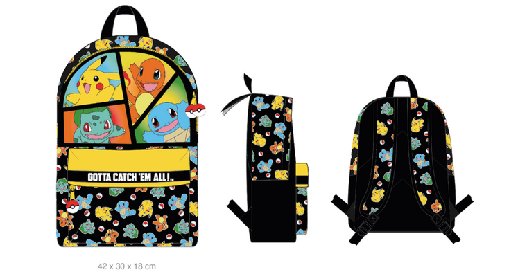POKEMON - Starter - 2 Compartments BackPack &#039;42x30x18cm&#039;