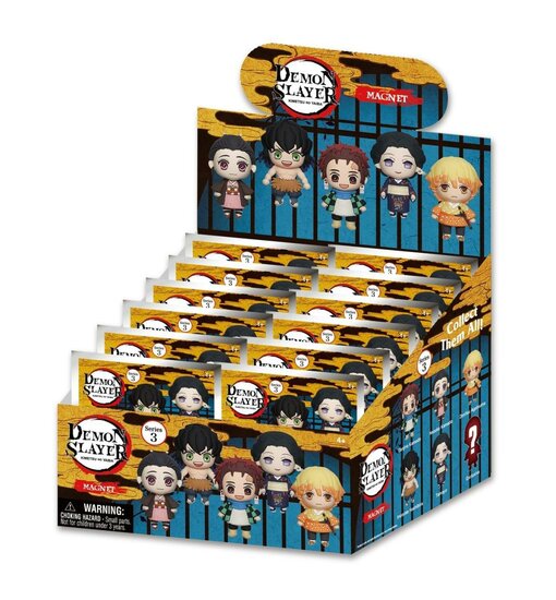 DEMON SLAYER -Serie 3 - 3D Foam Magnets in blind bags (Display 12 Pcs)