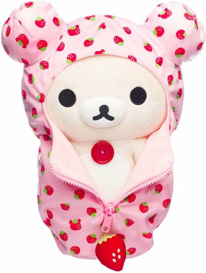 Korilakkuma - &ldquo;Patroon Slaapzak&rdquo; Medium Pluche 34cm