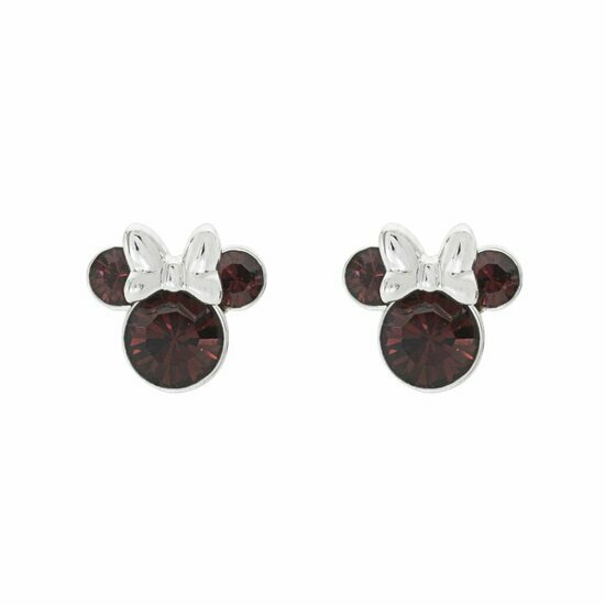 MINNIE - Pair of Stud Birthstone Earrings in Plated Brass - January
