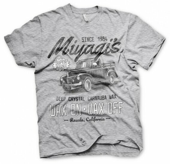 KARATE KID - T-Shirt Miyagi&#039;s Super Defence Waxing - Grey (S)