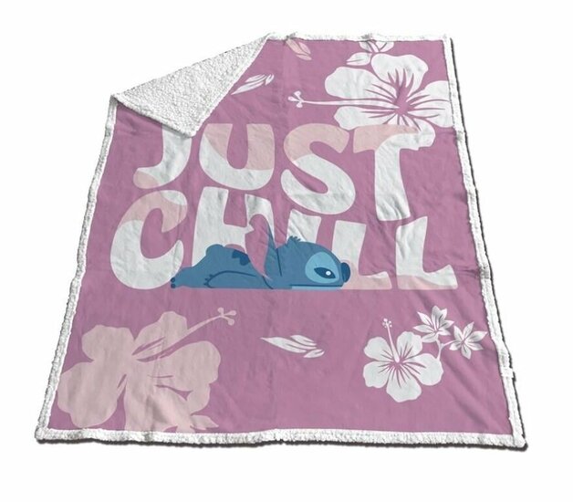 LILO &amp; STITCH - Just Chill - Sherpa Blanket 130x170cm