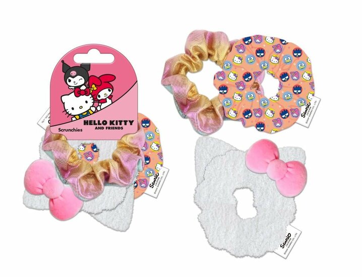 HELLO KITTY - Hair Accessories &quot;Scrunchies&quot; - 3 Pc