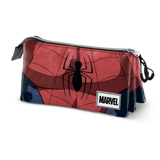 SPIDERMAN - Pencil Case 3 compartments &#039;23x11x10&#039; - Recycled Material