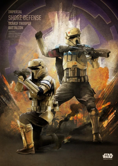 ROGUE ONE KEY FORCES - Magnetic Metal Poster 45x32 - Scarif Trooper