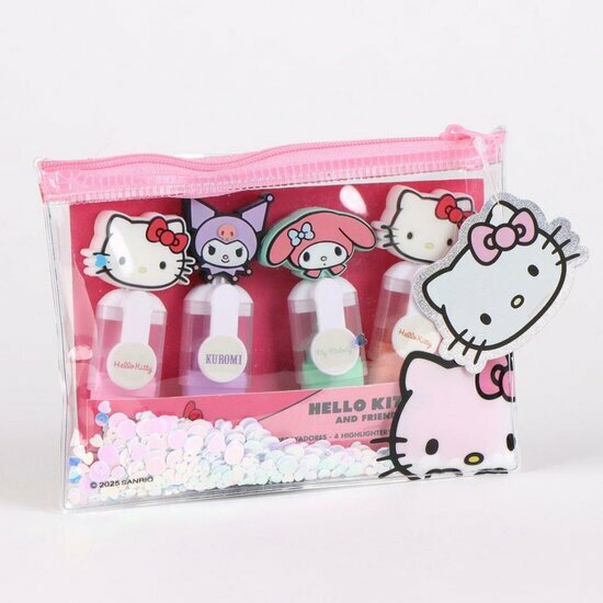 HELLO KITTY &amp; Friends - Pack of 4 mini Highlighters &quot;head&quot;