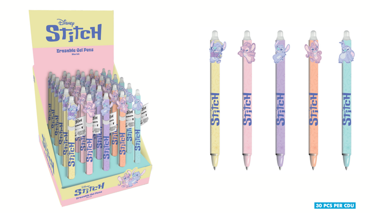 STITCH &amp; ANGEL - Head Topper Erasable Gel Pen (Display of 30 pcs)