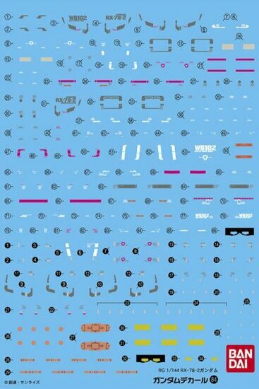 GUNDAM - GUNDAM DECAL 084 - RG 1/144 RX-78-2 Gundam