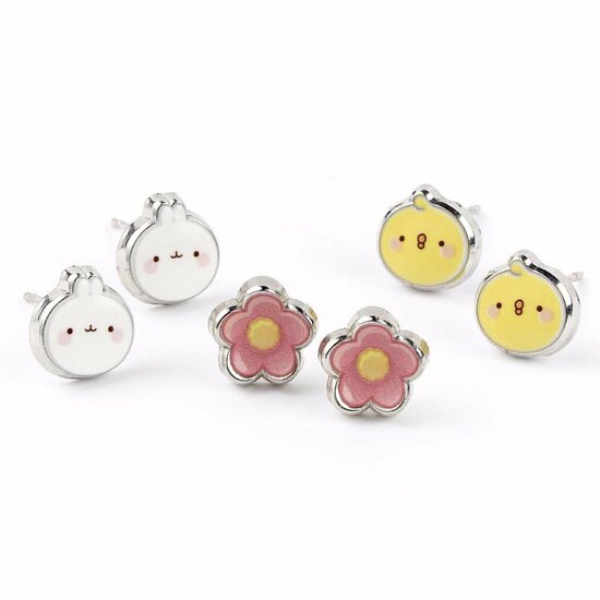 MOLANG &amp; Piu Piu - Set of 3 Stud Earrings