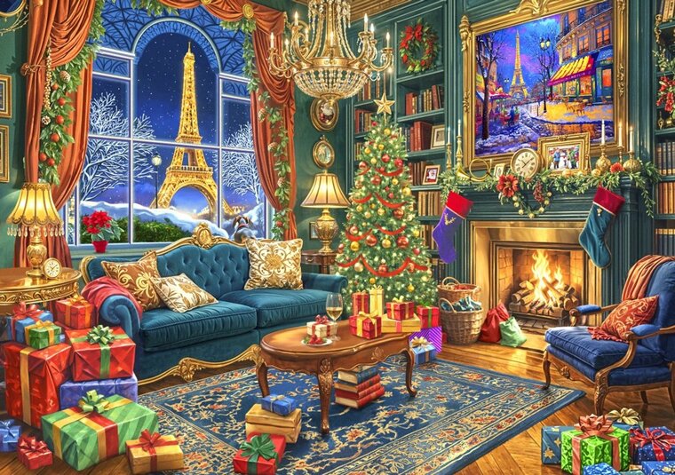 Kerst in  Parijs - Legpuzzel 1000 stukjes
