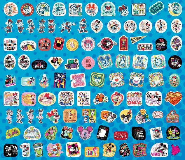 MICKEY &amp; MINNIE - 100 stickers set (Display of 20)