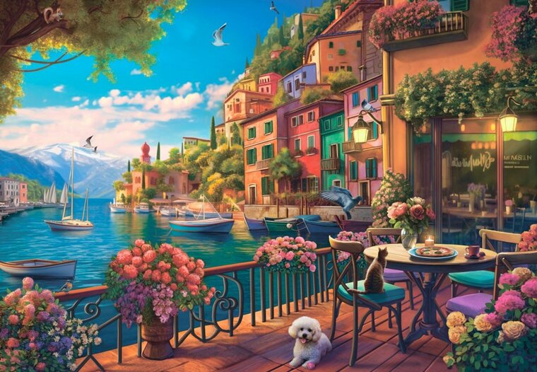 Lake Como - Legpuzzel -1000 stukjes 