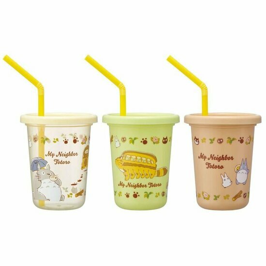 MY NEIGHBOR TOTORO - 3 glasses with straws set