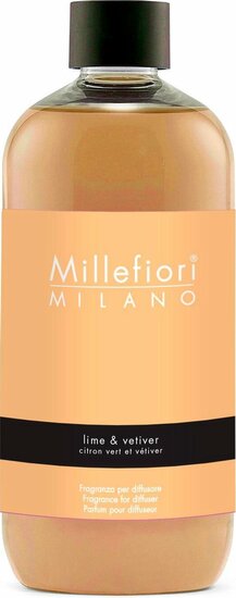 Millefiori Milano Navulling voor Geurstokjes 500 ml - Lime &amp; Vetiver
