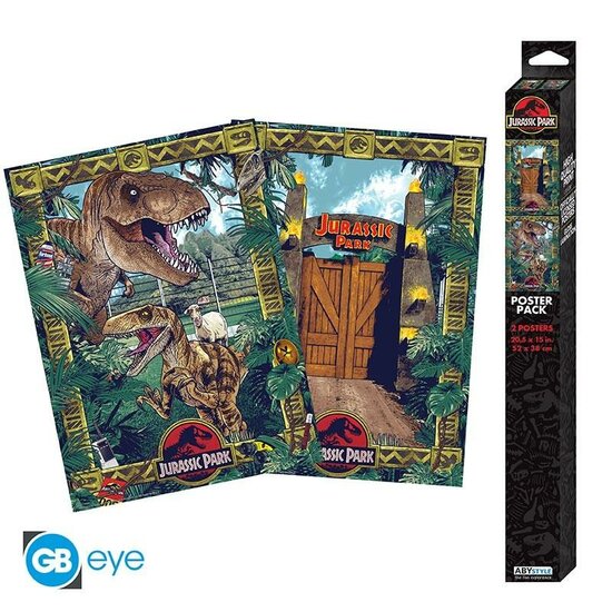 JURASSIC PARK - Gates and Biodiversity - Set 2 chibi posters &#039;52x38&#039;
