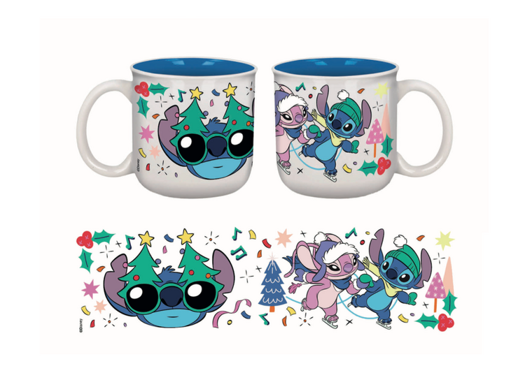 STITCH-MAS - Ice Skating - Breakfast Mug - 420ml