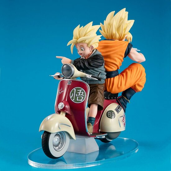 DBZ - Goku &amp; Gohan Motorbike - Statue Desktop Real McCoy diorama 16cm