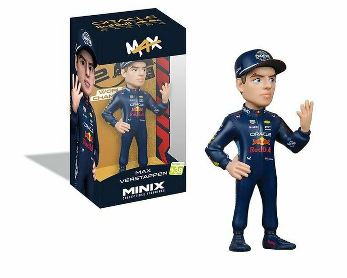 RED BULL - Max Verstappen &quot;4 World Champion&quot; - Figure Minix 12cm