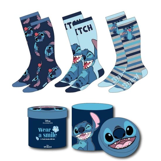 STITCH - Happy - 3 Pairs socks Pack (Size 36-43)