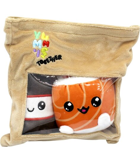 YUMMIES - Uramaki &amp; Soya - 2 plush 15cm in plush take away bag 21x21cm