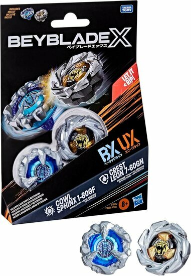 BEYBLADE X - Cowl Sphinx 1-80GF &amp; Crest Leon 7-60GN Dual Pack