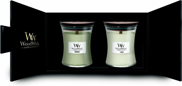 WoodWick Hourglass Geurkaars Deluxe Cadeauset - 2 Medium - 120 branduren