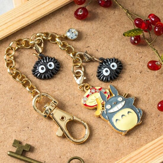 MY NEIGHBOR TOTORO - Grey Totoro &amp; Mushroom - Chainette charms