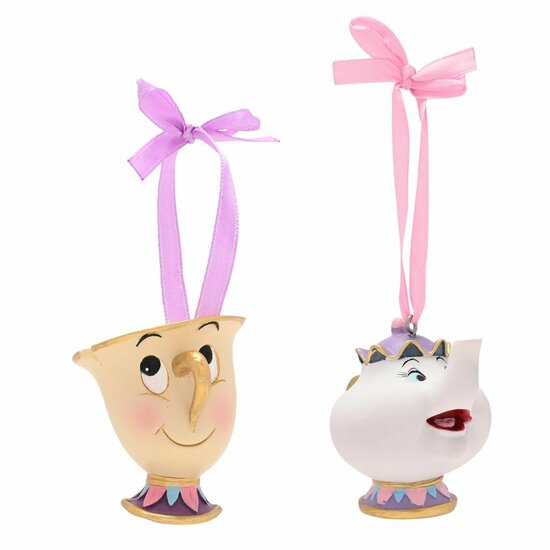 DISNEY - Chip &amp; Mrs Potts - Set of 2 Hanging Decoration