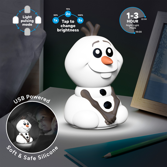 DISNEY - Olaf - &#039;SquishyGlo&#039; Silicone Light Rechargeable 19cm