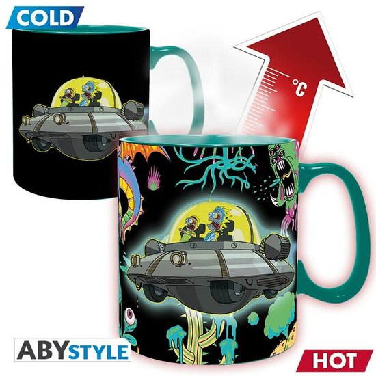 RICK &amp; MORTY - Mug Heat Change 460 ml - Space Ship