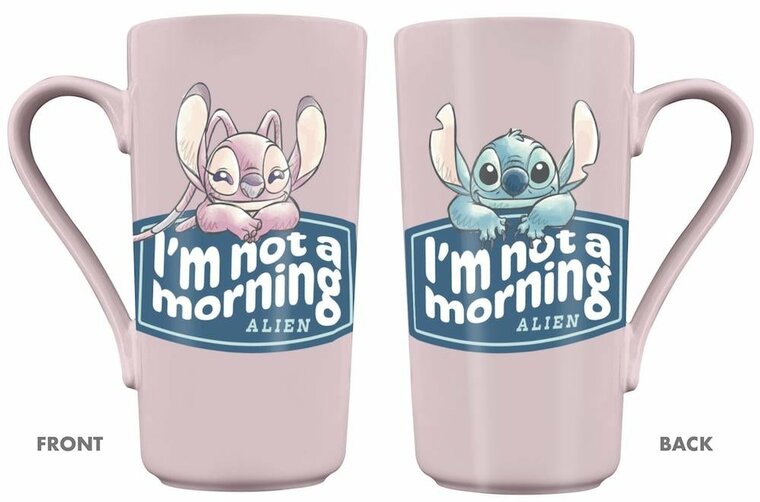 STITCH &amp; ANGEL - I&#039;m not a Morning Alien - Latte Mug 470ml
