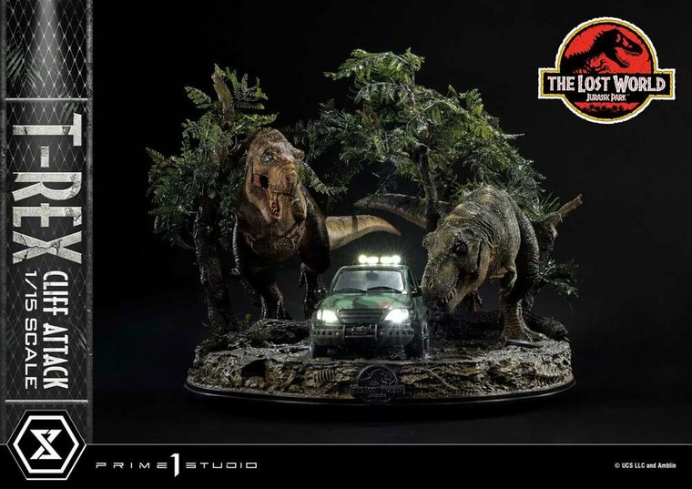 JURASSIC PARK THE LOST WORLD - T-Rex Cliff Attack -Statue 1/15 53cm