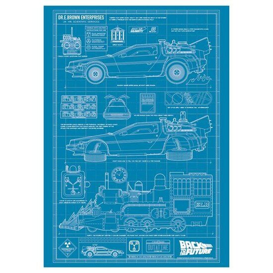 BACK TO THE FUTURE - Blueprint - Art Print Limited Edition