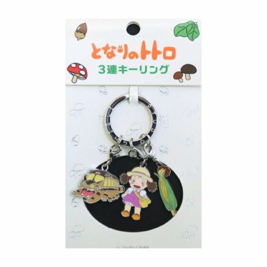 MY NEIGHBOR TOTORO - Mei, Catbus &amp; Corn - Metal Keychain