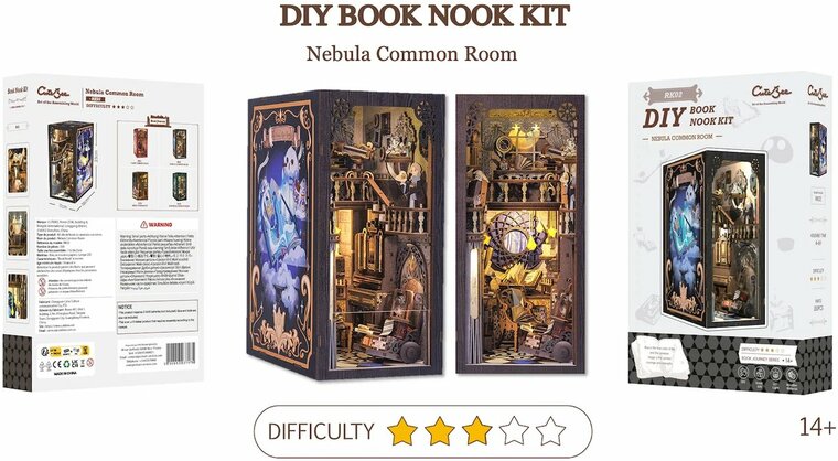 BOOK NOOK KIT - DIY - Nebula Common Room - 350pc + LED Light
