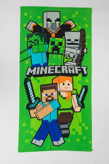Minecraft groen strandlaken 70 x 140 cm
