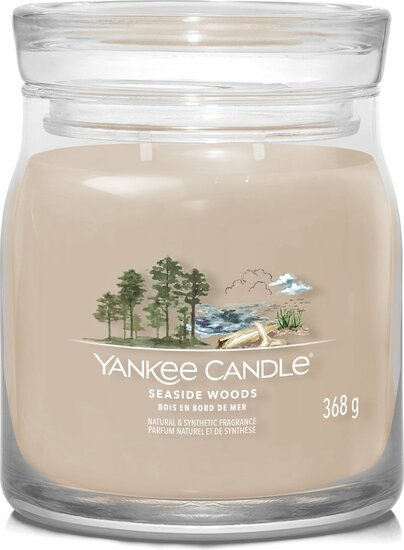 Yankee Candle - Seaside Woods Medium Geurkaars - 50 branduren - 2 lonten