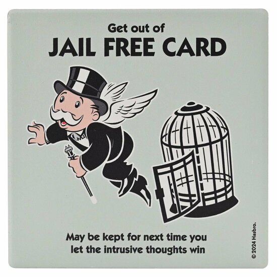 MONOPOLY - Get out of Jail Free - Ceramic Square Coaster
