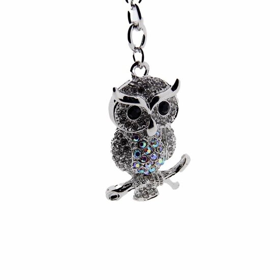 Sparkling Keyring met Austrian Crystals - Uil